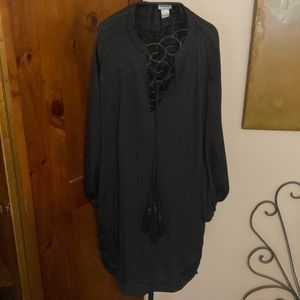 Super cute H&M black tunic with tassels size 2